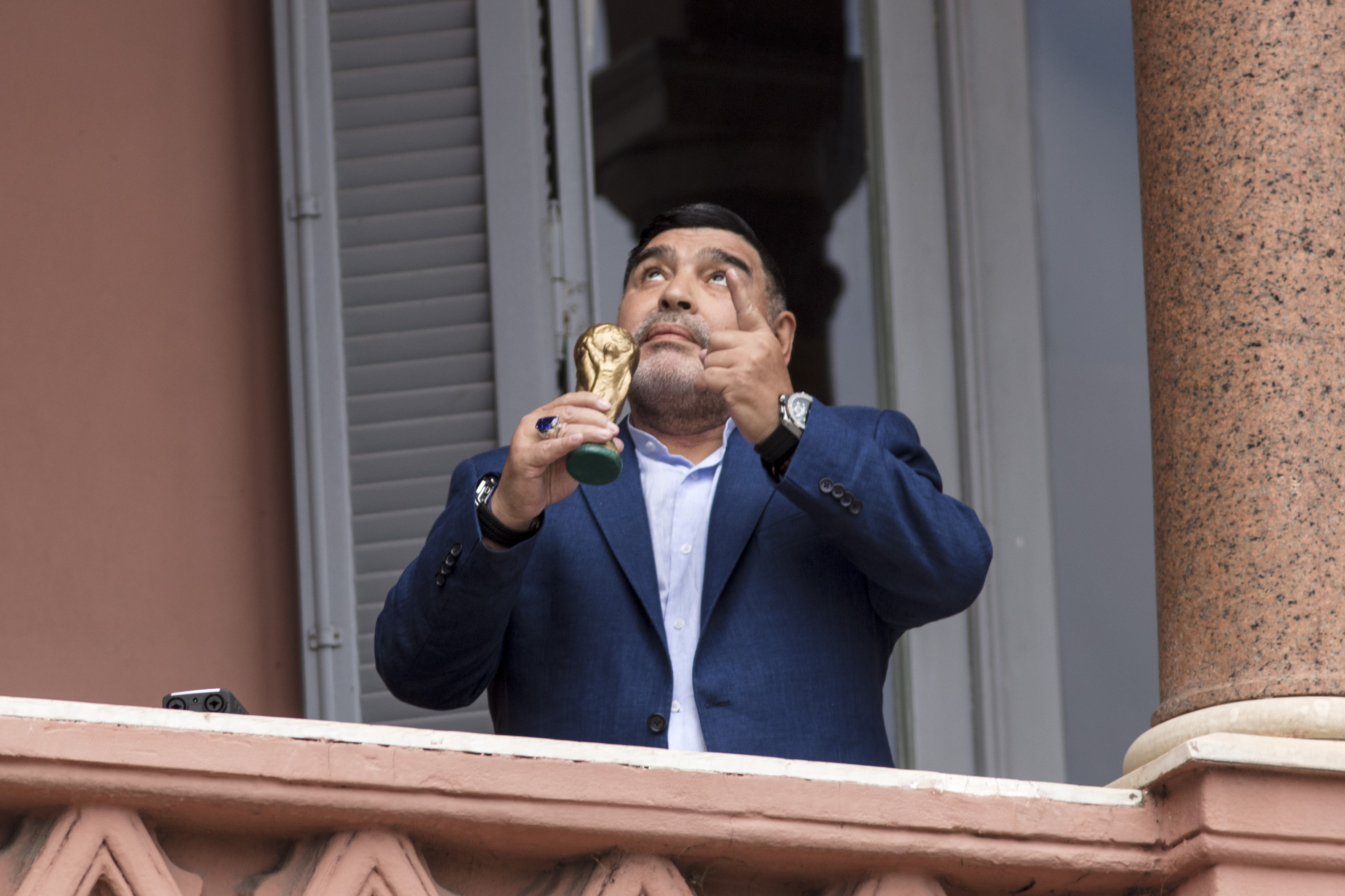 Diego Maradona Meets President Fernandez At Government House