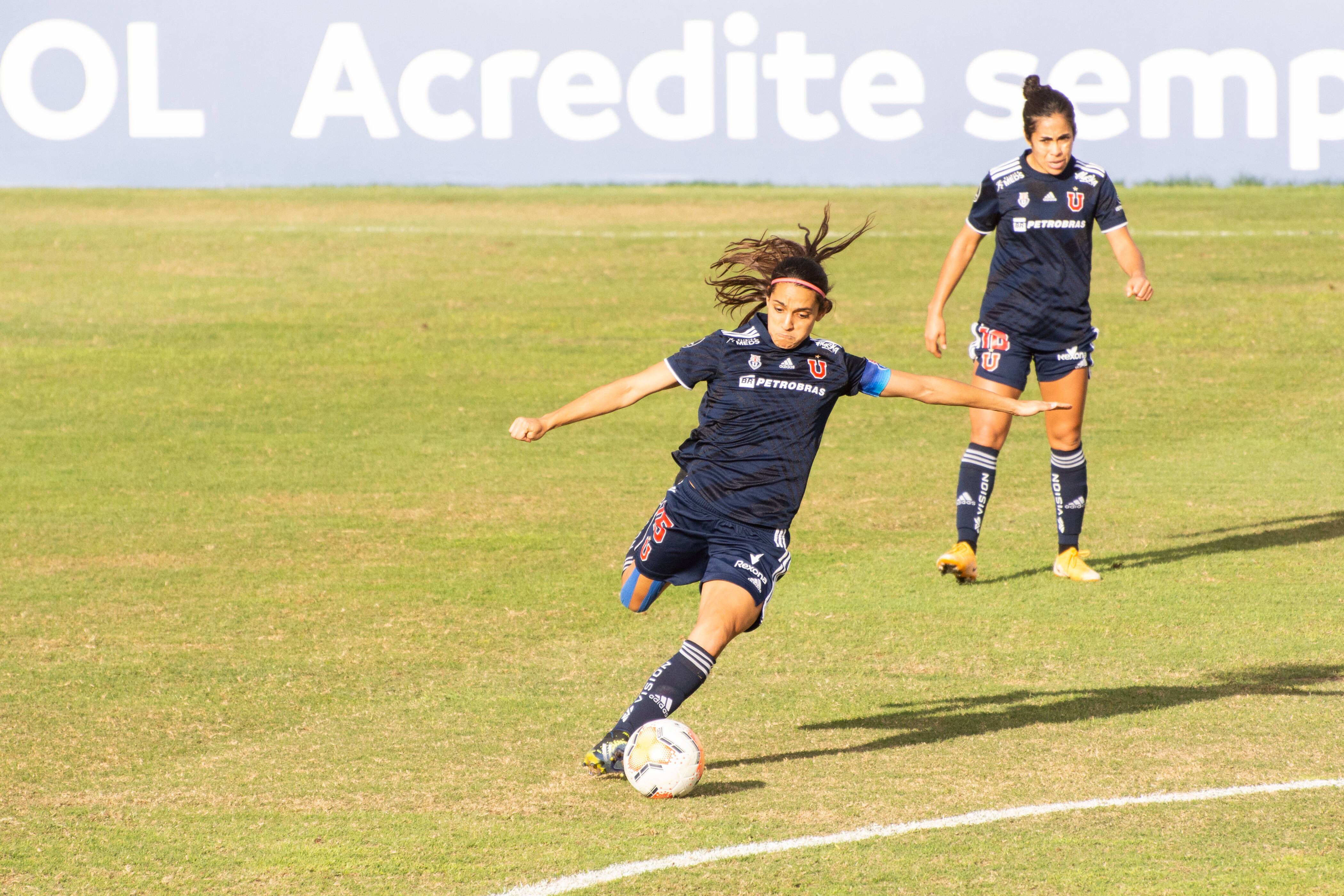 Moron, Argentina, March 18 2021: Daniela Zamora ( 15 U De Chile) During The Game Between U De Chile And Ferroviaria At N