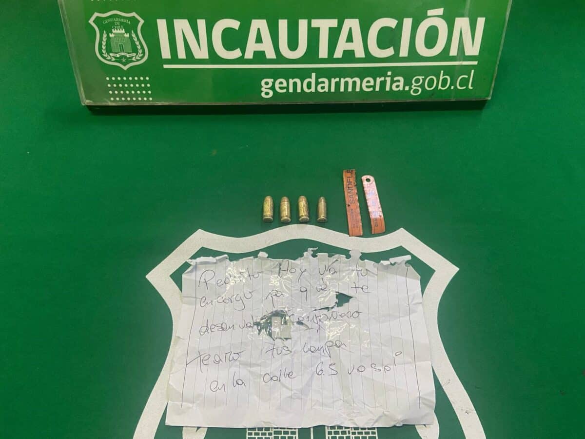 Gendarmería incautó municiones lanzadas a la cárcel de Los Andes